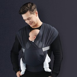 SONARIN Breathable Baby Sling Wrap,Ergonomic Baby Sling Carrier Baby Wrap Carrier Lightweight Portable Wrap Baby Carrier Stretchy Infant Sling for Newborn Toddler up to 15KG(Black)