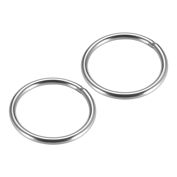 METALLIXITY 2pcs Stainless Steel O-Rings 50mm Outer Diameter 4mm Thickness