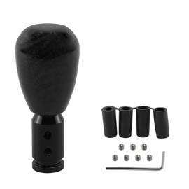 RYANSTAR RACING Carbon Fiber Shift Knob Universal Compatible with Manual Shifter Knob with Aluminum Adapter-Premium Quality Acrylic & Aluminum Construction Compatible with Most Vehicles