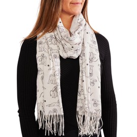 Dog Print Scarf, Lightweight Scarfs Warp For Dog Lovers, Scarves and Wraps with Dog Design, Gift for Dog Lovers, Gifts for Women (Cockapoo)