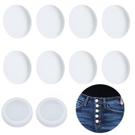 OLYCRAFT Pack of 10 Cream Button Covers for Jeans, Suitable for 18 mm Buttons, TPU Button Cover, Shirt Button Cover, Prevents Shirt Holes for Jeans Buttons, Sewing Kit, Replacement for Shirts Jeans