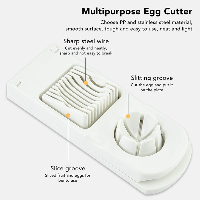 Akozon 2-in-1 Egg Slicer and Cutter for Century Eggs -