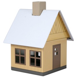 Crottendorfer - Räucherhaus Metall inkl. Räucherkerzenhalter-für Räucherkerzen Gr. M - Maße:7,2x7,8x9,8cm - Motiv:Waldhaus Sandfarbe - Made in Germany