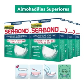 Almohadillas Adhesivas Superiores Sea Bond para Dentaduras Postizas 6 pack 12 Piezas cada