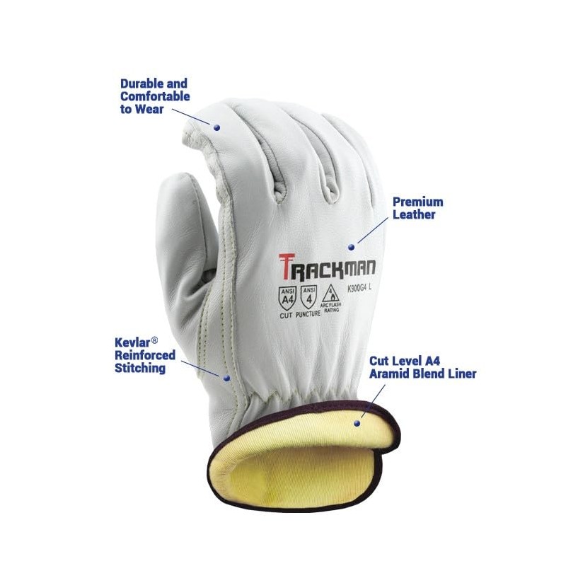 Stauffer Trackman Premium Goatskin Leather, Kevlar Lined, Cut Resistant Work