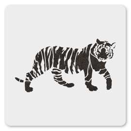 MAGJUCHE Tiger Stencil 12 Inches, Reusable Wild Safari Animal Stencil for Painting DIY Crafts Decor