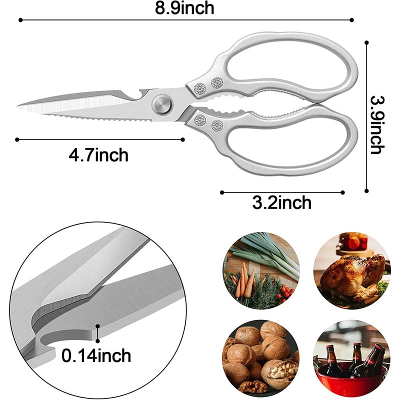 CGBE Kitchen Scissors, Stainless Steel Household Scissors, Heavy Duty, Dishwasher