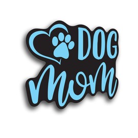 Dog Mom Paw Heart Vinyl Decal Sticker | Cars Trucks Vans SUVs Walls Cups Laptops | 5 Inch (Light Blue)