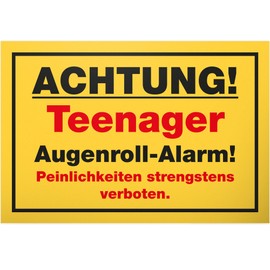 DankeDir! Augenroll Alarm - Plastic Sign 30 x 20 cm - Gift Idea Teenager Saying Room Door Sign Boys & Girls Teenagers Room - Decoration Gift Idea Teenagers Door Decoration Birthday