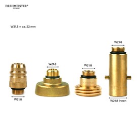 Drehmeister LPG Adaptor Set W21.8 - Tank Adapter with Case - All European Car Gas Adapters (W21.8)