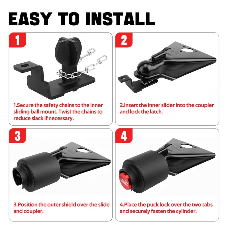 2025 Upgraded Trailer Lock fits 2 5/16 Couplers,Heavy Duty Trailer