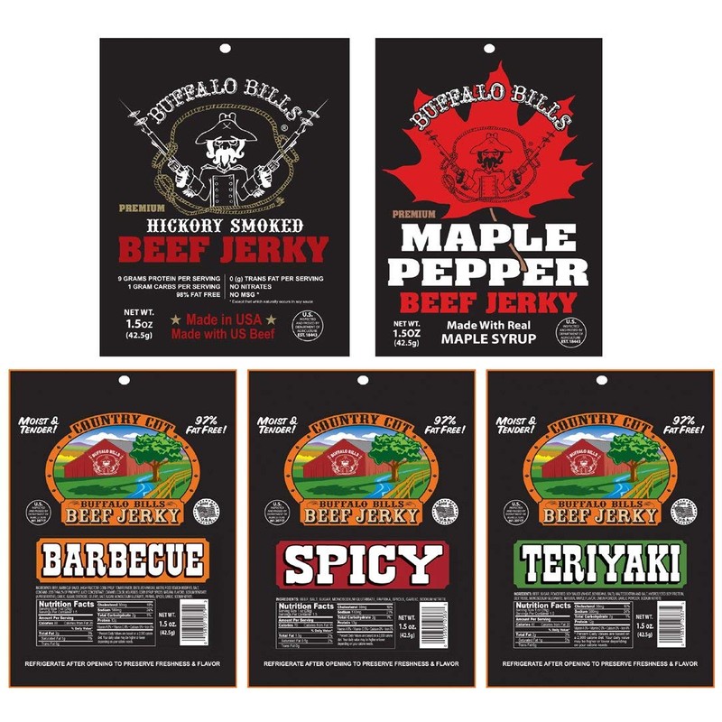 Buffalo Bills 15-Piece Beef Jerky & Beef Stick Sampler Black