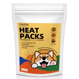 VIKOS Products (15-Pack Upgraded Heat Packs for Newborn Puppy, Anxiety Dog Toys Replacement Heat Packs, Disposable Puppy Warmers - Lasting for Approximately 40 Hours