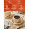 Sweese Porcelain Espresso Cups Set, 2.5 oz, Stackable with Saucers