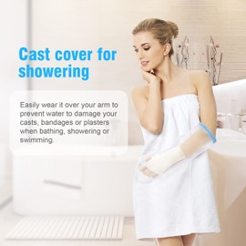 Cast Cover Waterproof Arm for Shower, Reusable Bandage Protector for Shower Bath, Watertight Seal Tight Arm Bathing Guard for Hand, Wrist, Elbow (Adult Full Arm)