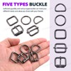 Swpeet 50Pcs 5 Style Approx 1 Inch Black Belt Buckle