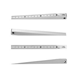 QWORK Taper Gauge Gap Gage Welding Wedge Feeler Gauge Gap Feeler Wedge Gauge Gap Hole Measure Tool 1-15mm - Carbon Steel with Chrome Plating