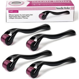 4PCS Rodillo Facial,0.25MM/0.5MM/0.75MM/1MM/1.5MM/2MM,Facial Para Herramientas Rodillo Para Rostro Herramientas, Adecuado para Masajes Facialesy Capilares (4PCS)