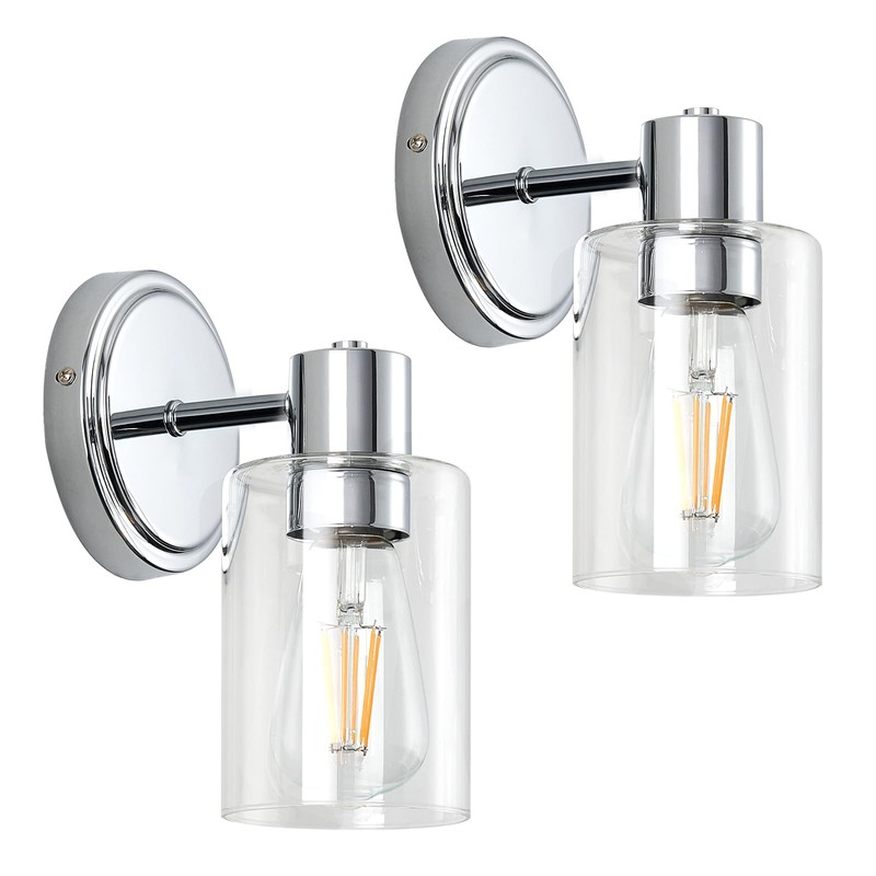 ALAISLYC 2 Light Bathroom Wall Sconce Light Fixtures with Clear