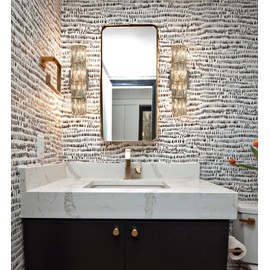 SAMTEEN Crystal Wall Sconce Modern 4-Light Crystal Wall Light Fixture Bedside Wall Mount Lamp Chrome Bathroom Vanity Light for Bedroom Living Room Hallway Kitchen