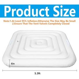 Tlswshsy 5.3 Ft Inflatable Hot Tub Cover- Energy Saving Lid for Square Hot Tub- Foldable Protective Rain Overflow Cover for Outdoor Inflatable Hot Tubs