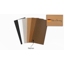 Brandalo® Vegan Leather, Washable Paper, 6 Sheets, 10 x 21 cm at 0.55 mm Thick, Washing Paper, Leather Paper, Handmade Label Design, DIY for Sewing, Crafting, Plotting, Printing and Much More – Colour