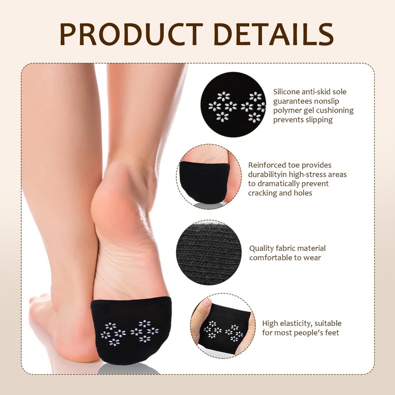 GMHLLES 12 Pairs Half Socks, Women Toe Covers for Inside
