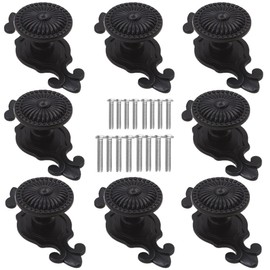Kelier Antique Cabinet Knobs, [8 Pack] Vintage Retro Mushroom Drawer Knobs with Backplate, Dresser Pull Handles for Kitchen/Cupboard/Wardrobe/Cabinet, Black