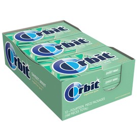 ORBIT Sweet Mint Sugar Free Chewing Gum, 14 pieces, (12 Pack)