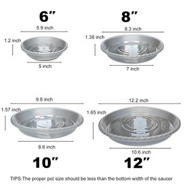 XYNMU LIFD 15 Pack(6 inch/8inch/10inch) Clear Plastic Plant Saucer for Indoors&Outdoors, Plant Water Catcher Drip Flower Tray No Holes, Made of Stronger and Thicker Material, with Taller Design
