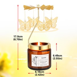 Butterfly Gifts for Women, Rotatable Lavender Scented Candle Gifts for Mom Wife Anniversary Valentine's Day Christmas, Unique Birthday Gift for Sister Girlfriend with Gift Box