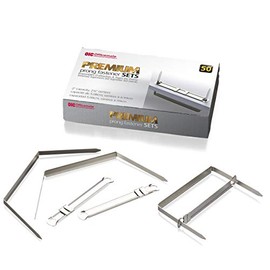 Officemate Premium Prong Fasteners, Complete Set, 2-Inch Capacity, 2.75-Inch Base, Box of 50 (99711)