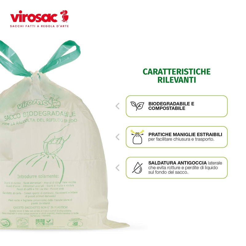 Virosac - Biodegradable 35 x 42 cm Biodegradable Bin Liners