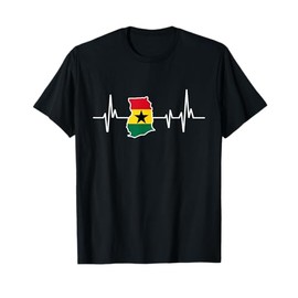 Heartbeat Design Ghanaian Flag Ghana T-Shirt