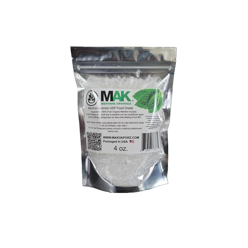Menthol Crystals 100% Pure Organic Natural Spa Quality in 4OZ