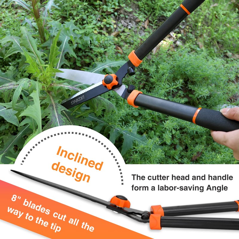LKDING Lightweight Hedge Shears Manual Hedge Clippers for Trimming Borders