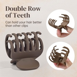 DEEKA DEEKA Double Row Teeth Hair Clips Small Claw Clips for Thin Hair 4 Pack 1.6" Medium Matte Non-slip Short Hair Accessories for Women and Girls