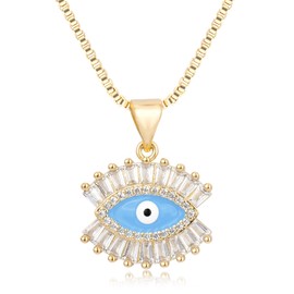 TANTIUE Evil Eye Necklace for Women 14K Gold Plated Necklace, Turkish Protection Symbol Pendant Jewelry Gift, Hypoallergenic Adjustable Chain 18-20 Inch-8