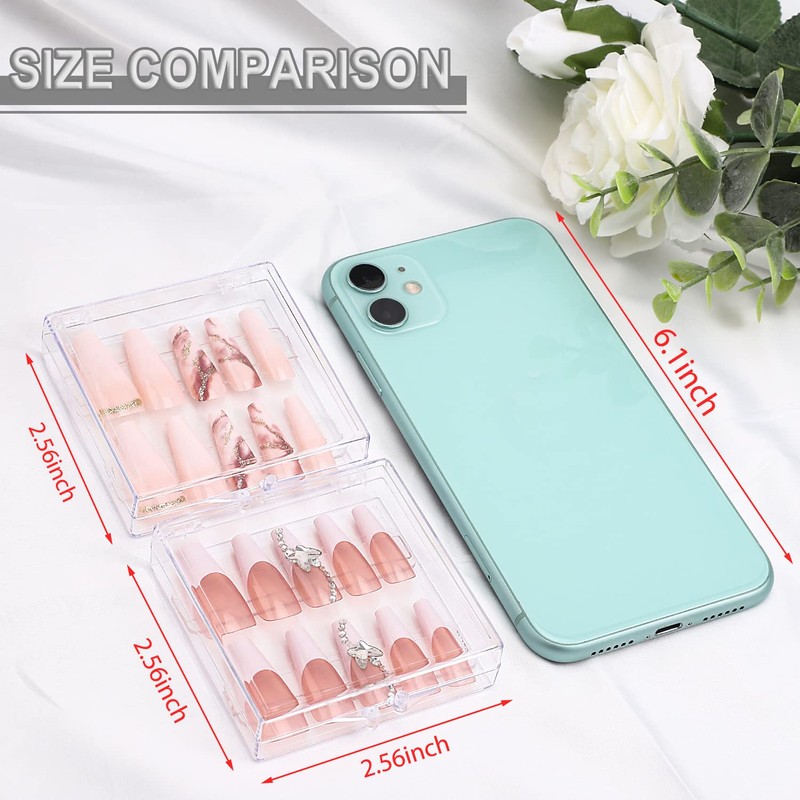 Noverlife 10PCS Press On Nail Storage Box, 2.6x2.6 inch /