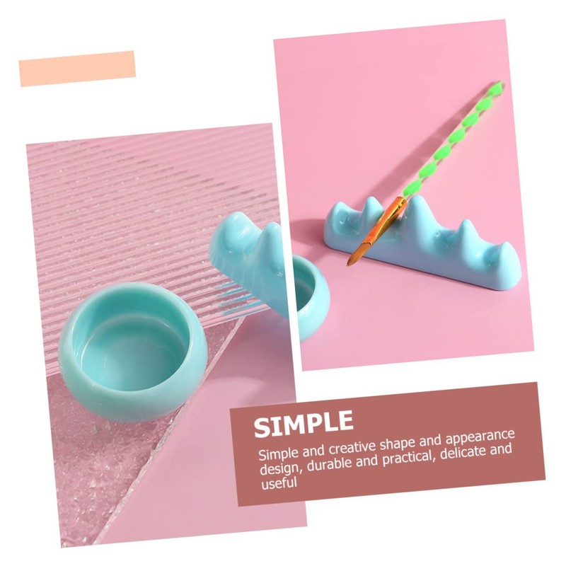 SAFIGLE 1Set Nail Brush Wash Cup with Nail Holders Durable