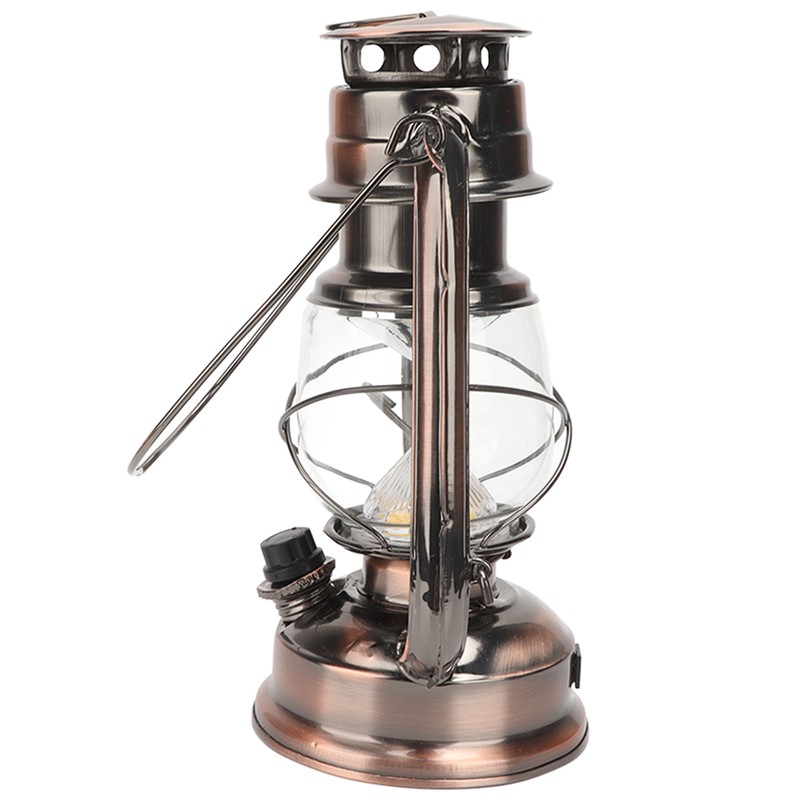 Vintage Camping Lantern 24h Battery Life USB Charging Detachable Lampshade