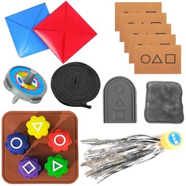 Korean Traditional Games Set - Gonggi, Ddakji, Jebi Chagi, Biseokchigi, Paeng-i (5-in-1 Folk Play Kit) | Desktop Leisure Games for Adults & Kids | Fun Cultural Gift & Home Activity