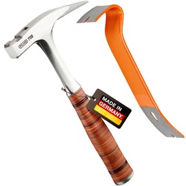 PICARD Roofing Hammer No. 790 + Mini BlackGiant® + Sticker | 950 g Total Weight | Smooth Track | Magnetic Nail Holder | Corrosion Resistant | All-Steel Handle with Leather Handle | GS Tested | Length