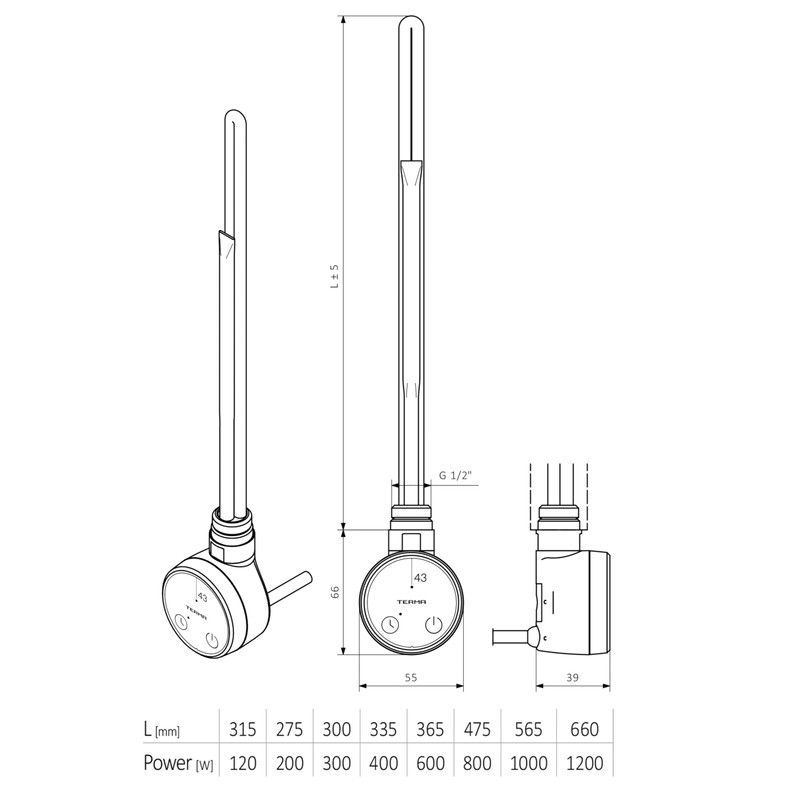 Terma Heating Element, Silver