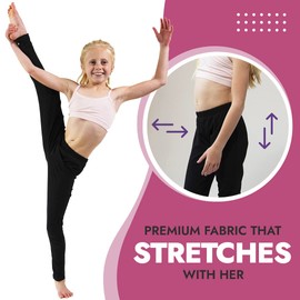 Popular Algodón Tobillo Longitud Leggings de niñas (tamaños 2 - 14) fabricado en EE. UU., Marino, XL