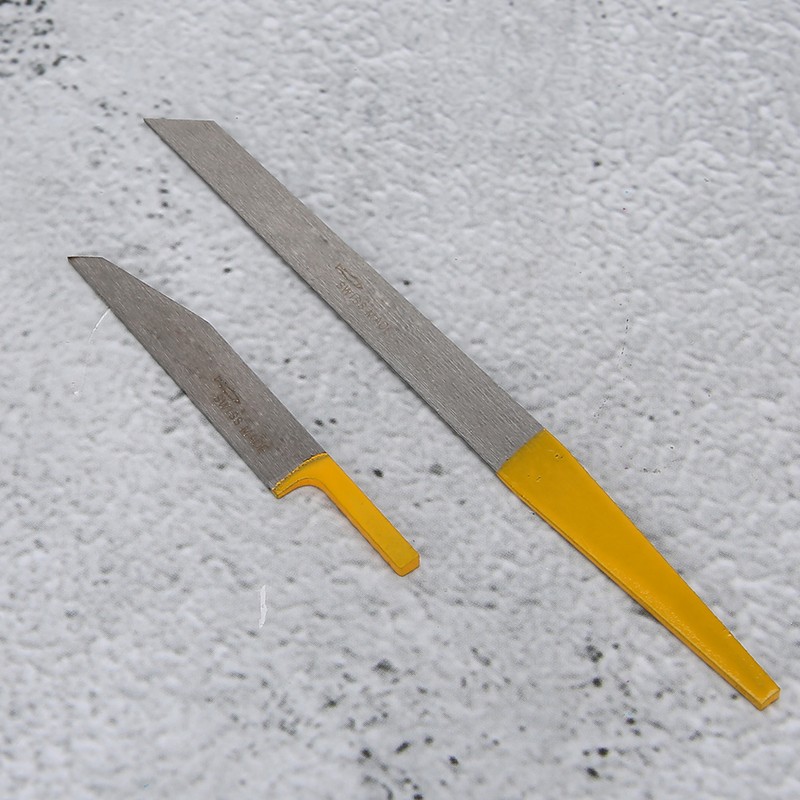 2pcs 6# Long &amp; Short Flat Edge Jewelry Engraving Handpiece