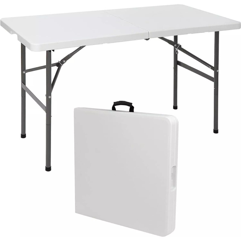 Segawe 4PCS 4ft Portable Rectangular Plastic Folding Table W/Handle for