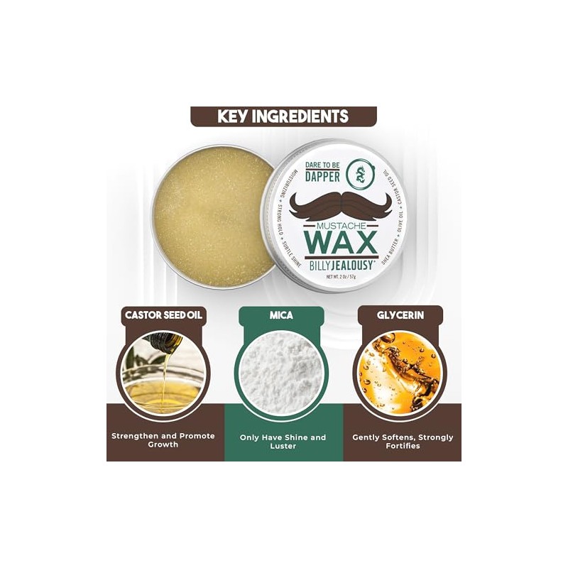 Billy Jealousy Bulletproof Mustache Wax, 2 Oz
