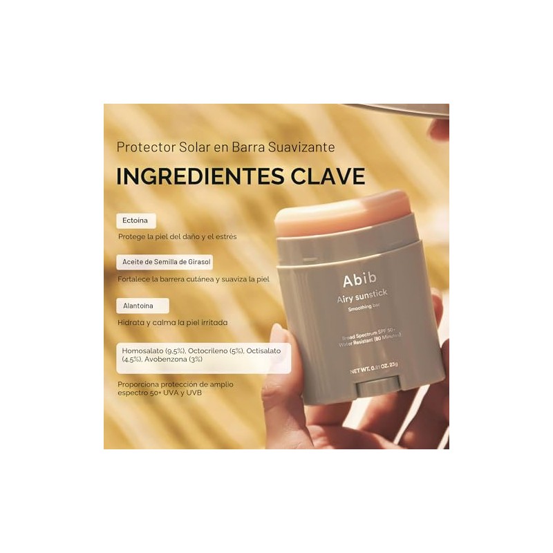 Abib Barra de protección Airy Sunstick de amplio espectro SPF50+
