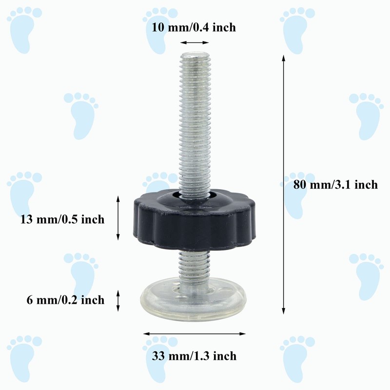 2-Pack M10 Baby Gate Adapter with Wall Protector, 10mm Extender,